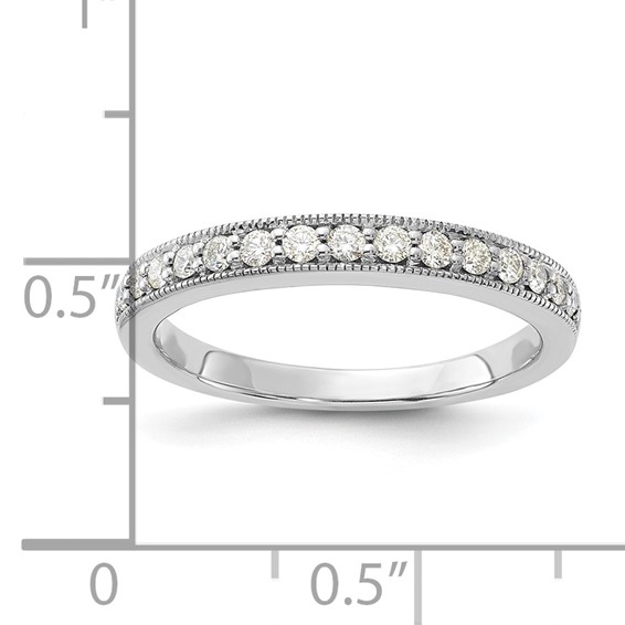 14k White Gold Polished Diamond Wedding Band