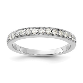 14k White Gold Polished Diamond Wedding Band