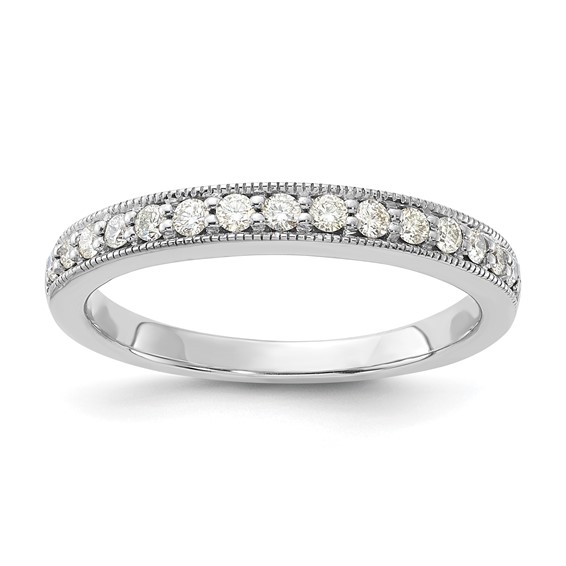 14k White Gold Polished Diamond Wedding Band