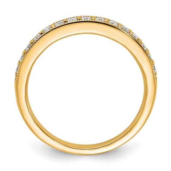 14ky Polished Diamond Wedding Band