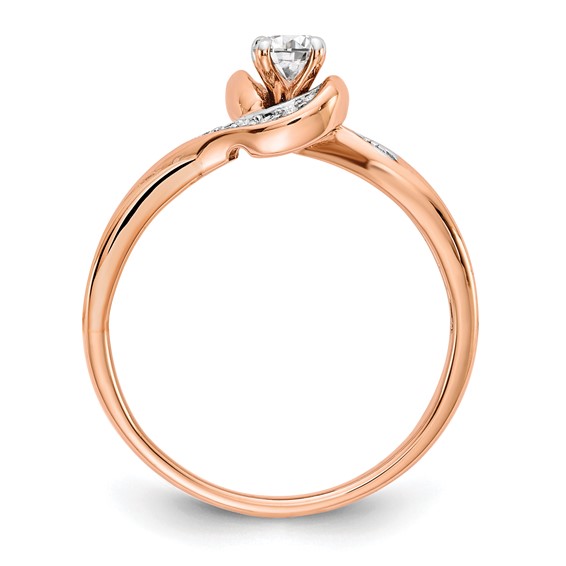 10k Rose Gold Diamond Bypass Engagement Ring