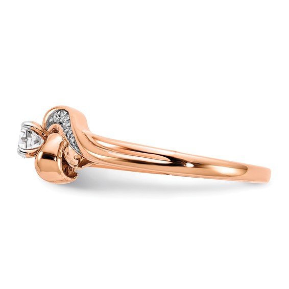 10k Rose Gold Diamond Bypass Engagement Ring