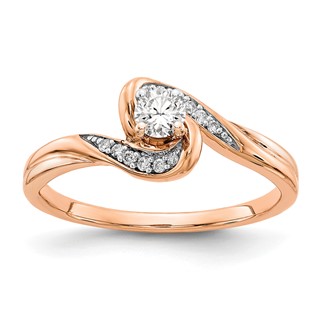 10k Rose Gold Diamond Bypass Engagement Ring