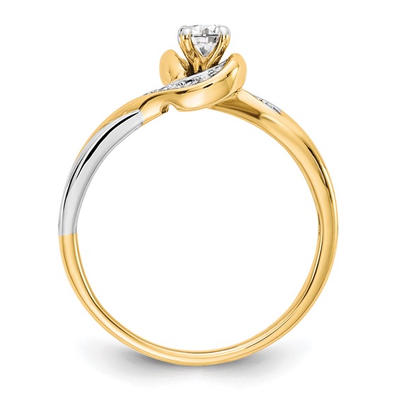 10k Two-tone Diamond Bypass Engagement Ring