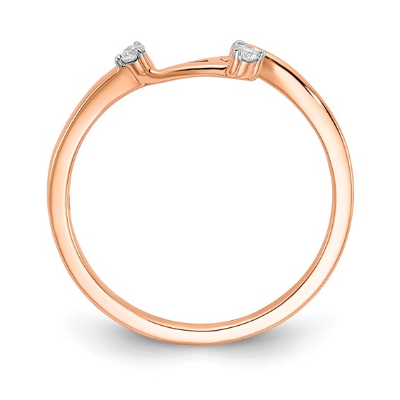 10k Rose Gold Two Hearts Diamond Wedding Band