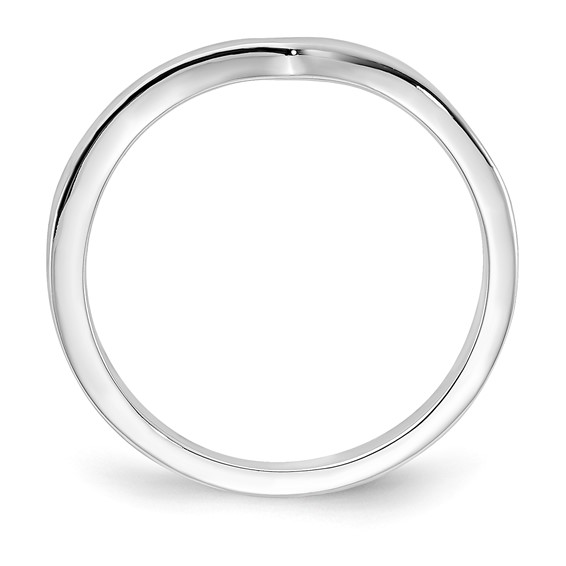 14k White Gold Two Hearts Ring