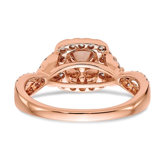 14k Rose Gold Morganite & Diamond Eng Ring