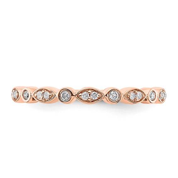 14k Rose Gold Diamond Band