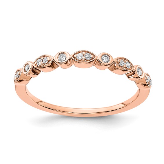 14k Rose Gold Diamond Band