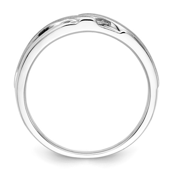 10k White Gold Polished & Satin Men's Diamond Band