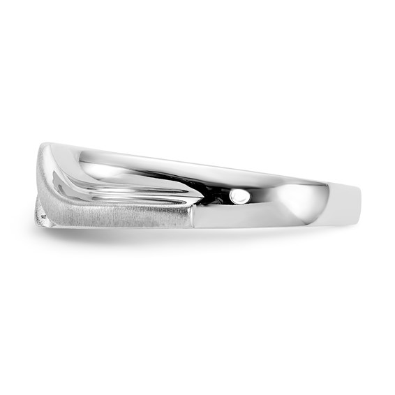 10k White Gold Polished & Satin Men's Diamond Band