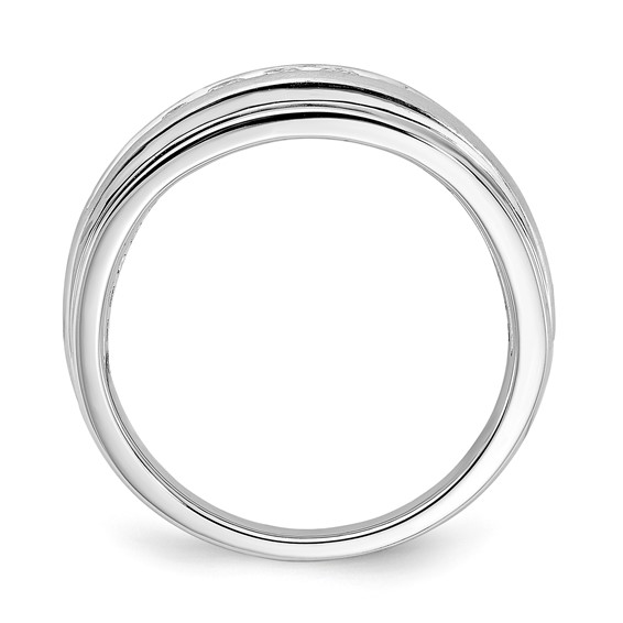 10k White Gold Men's Diamond Wedding Band