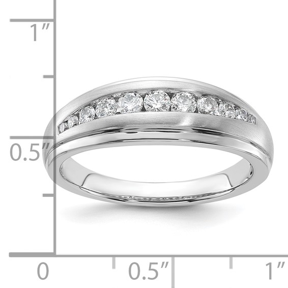 10k White Gold Men's Diamond Wedding Band