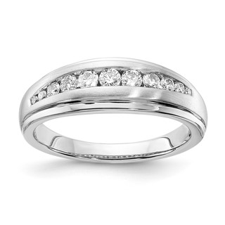 10k White Gold Men's Diamond Wedding Band