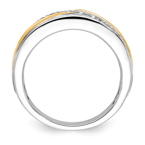 10k Two-tone Two Hearts Diamond Ring