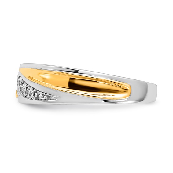 10k Two-tone Two Hearts Diamond Ring