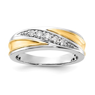 10k Two-tone Two Hearts Diamond Ring