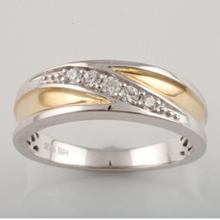 10k Two-tone Two Hearts Diamond Ring