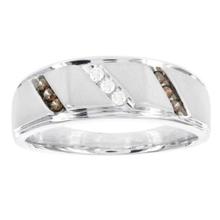 14k RG Men's Dia Ring 3 - .022 RD, 6 - .022 CHBRN RD DIAS -Dia:F60 Mel:F57