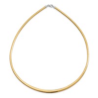 14K Necklace with White Rhodium 3.00-6.00mm Graduated Reversible Omega, 16" view 3