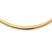 14K Necklace with White Rhodium 3.00-6.00mm Graduated Reversible Omega, 16" view 1