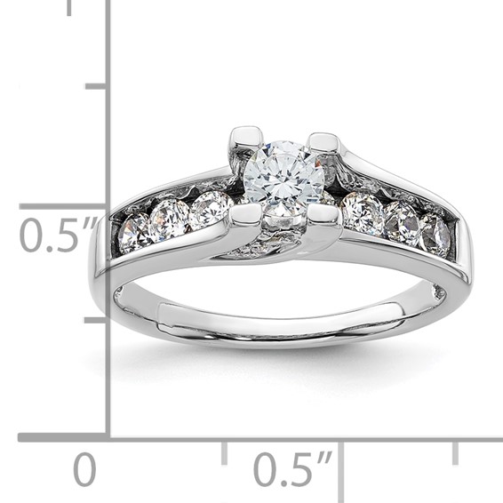 Sterling Silver Polished CZ Ring