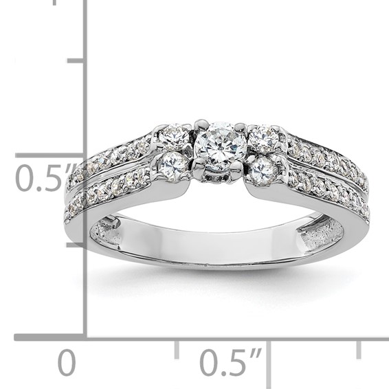 Sterling Silver Polished CZ Ring