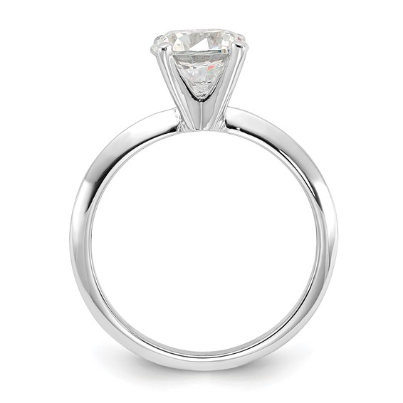 Sterling Silver Rhodium-plated 7.5mm Round Solitare Diamonore CZ Ring