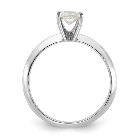 Sterling Silver Rhodium-plated 4.75mm Princess Cut Diamonore CZ Ring