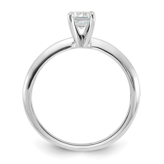 Sterling Silver Rhodium-plated 5mm Round Solitare Diamonore CZ Ring