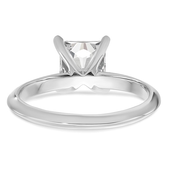 Sterling Silver Rhodium-plated 6.5mm Princess Cut Diamonore CZ Ring