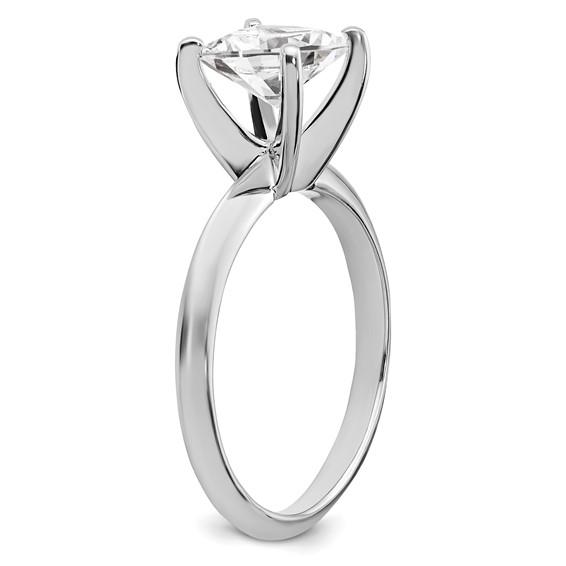 Sterling Silver Rhodium-plated 6.5mm Princess Cut Diamonore CZ Ring