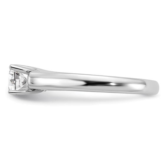 Sterling Silver Rhodium-plated Diamonore 4.5mm Princess Cut Ring
