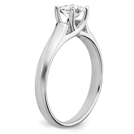 Sterling Silver Rhodium-plated Diamonore 4.5mm Princess Cut Ring