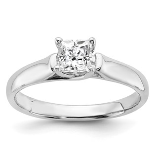 Sterling Silver Rhodium-plated Diamonore 4.5mm Princess Cut Ring