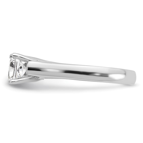Sterling Silver Rhodium-plated Diamonore 5.5mm Princess Cut Ring