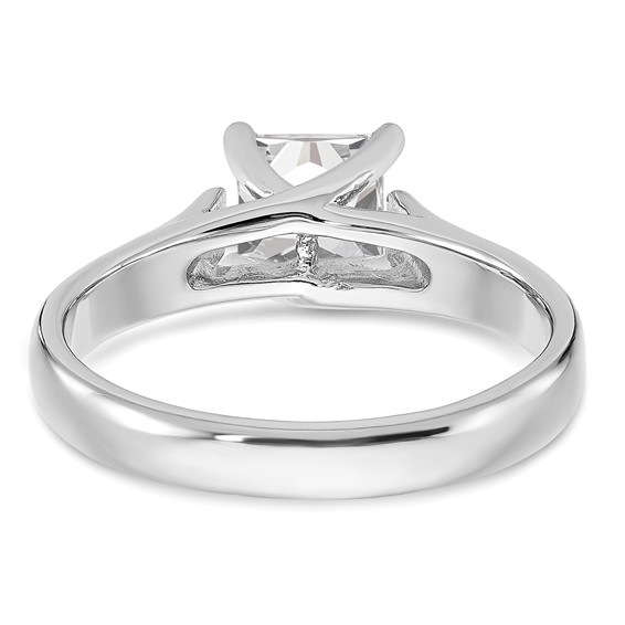 Sterling Silver Rhodium-plated Diamonore 5.5mm Princess Cut Ring