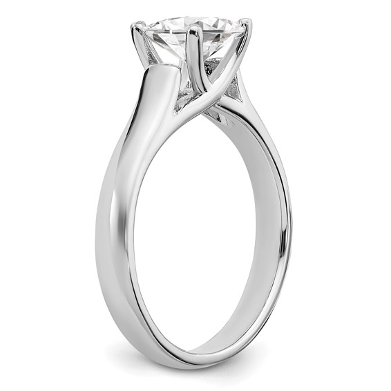 Sterling Silver Rhodium-plated Diamonore 5.5mm Princess Cut Ring