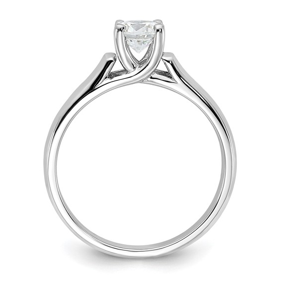 Sterling Silver Rhodium-plated Diamonore Solitare 5.25mm Ring