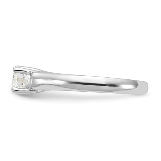 Sterling Silver Rhodium-plated Diamonore Solitare 5.25mm Ring