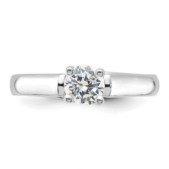 Sterling Silver Rhodium-plated Diamonore Solitare 5.25mm Ring