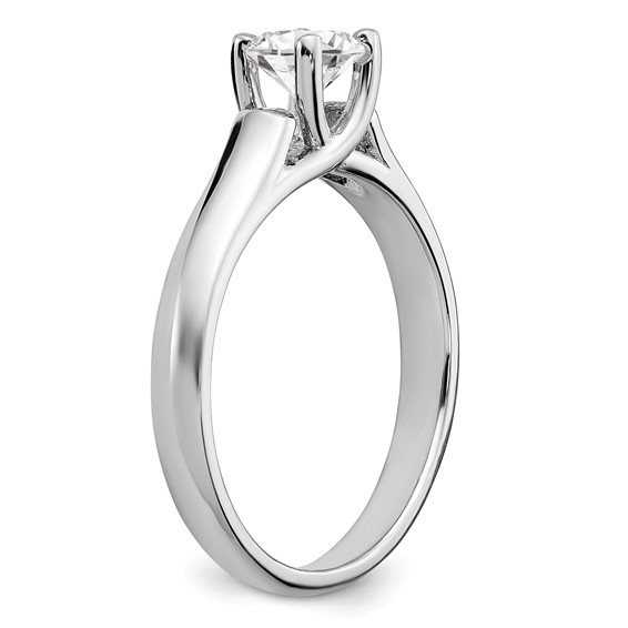 Sterling Silver Rhodium-plated Diamonore Solitare 5.25mm Ring