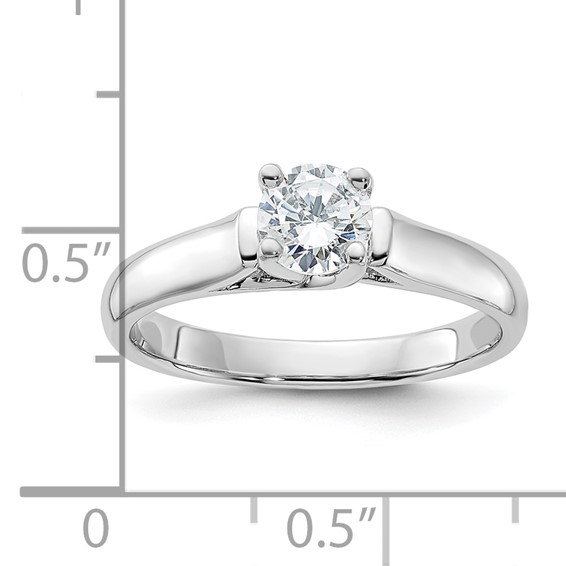 Sterling Silver Rhodium-plated Diamonore Solitare 5.25mm Ring