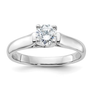 Sterling Silver Rhodium-plated Diamonore Solitare 5.25mm Ring