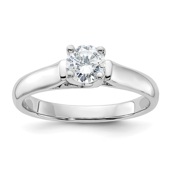Sterling Silver Rhodium-plated Diamonore Solitare 5.25mm Ring
