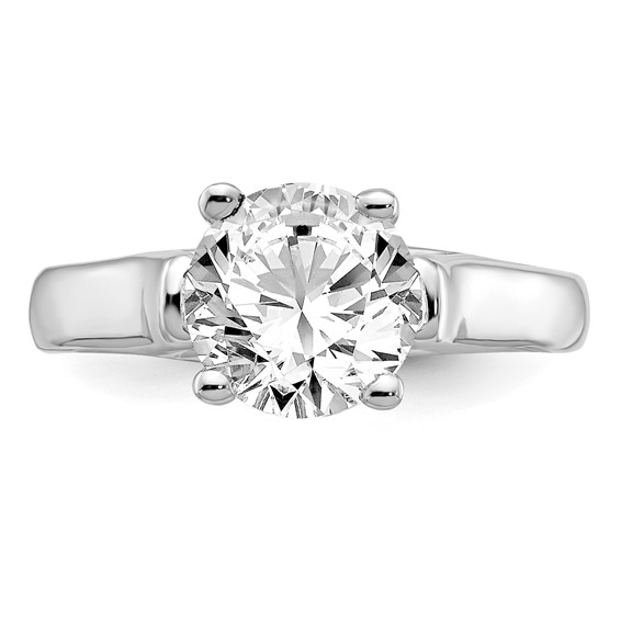 Sterling Silver Rhodium-plated Diamonore Solitare 8mm Solitare Ring