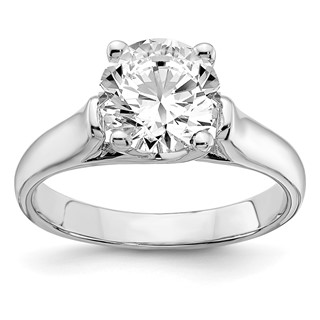 Sterling Silver Rhodium-plated Diamonore Solitare 8mm Solitare Ring