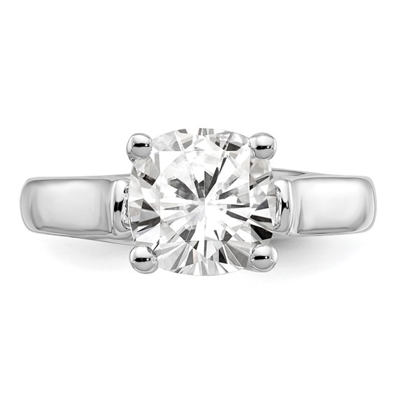 Sterling Silver Rhodium-plated Diamonore 8mm Cushion-cut Ring