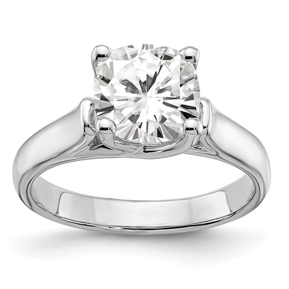 Sterling Silver Rhodium-plated Diamonore 8mm Cushion-cut Ring