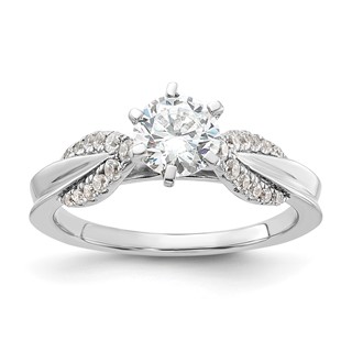 Sterling Silver Rhodium-plated Complete Diamonore Fancy Ring